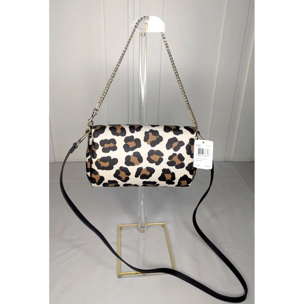 Coach Leopard (Ocelot) Print Mini Ruby Crossbody Bag with Chain NWT